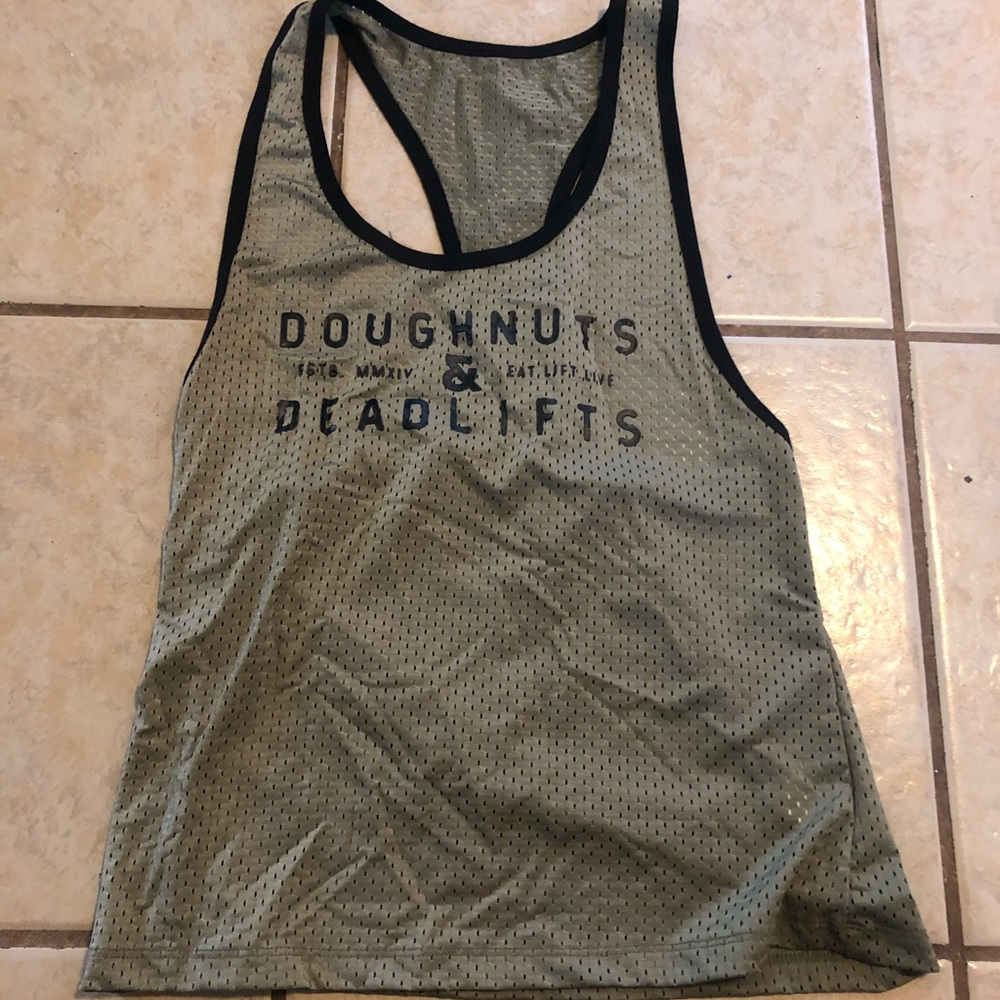 Doughnuts and Deadlifts Mesh TankTop (M)